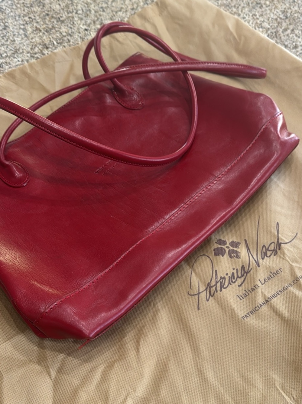 Patricia Nash Burgundy Leather Shoulder Tote